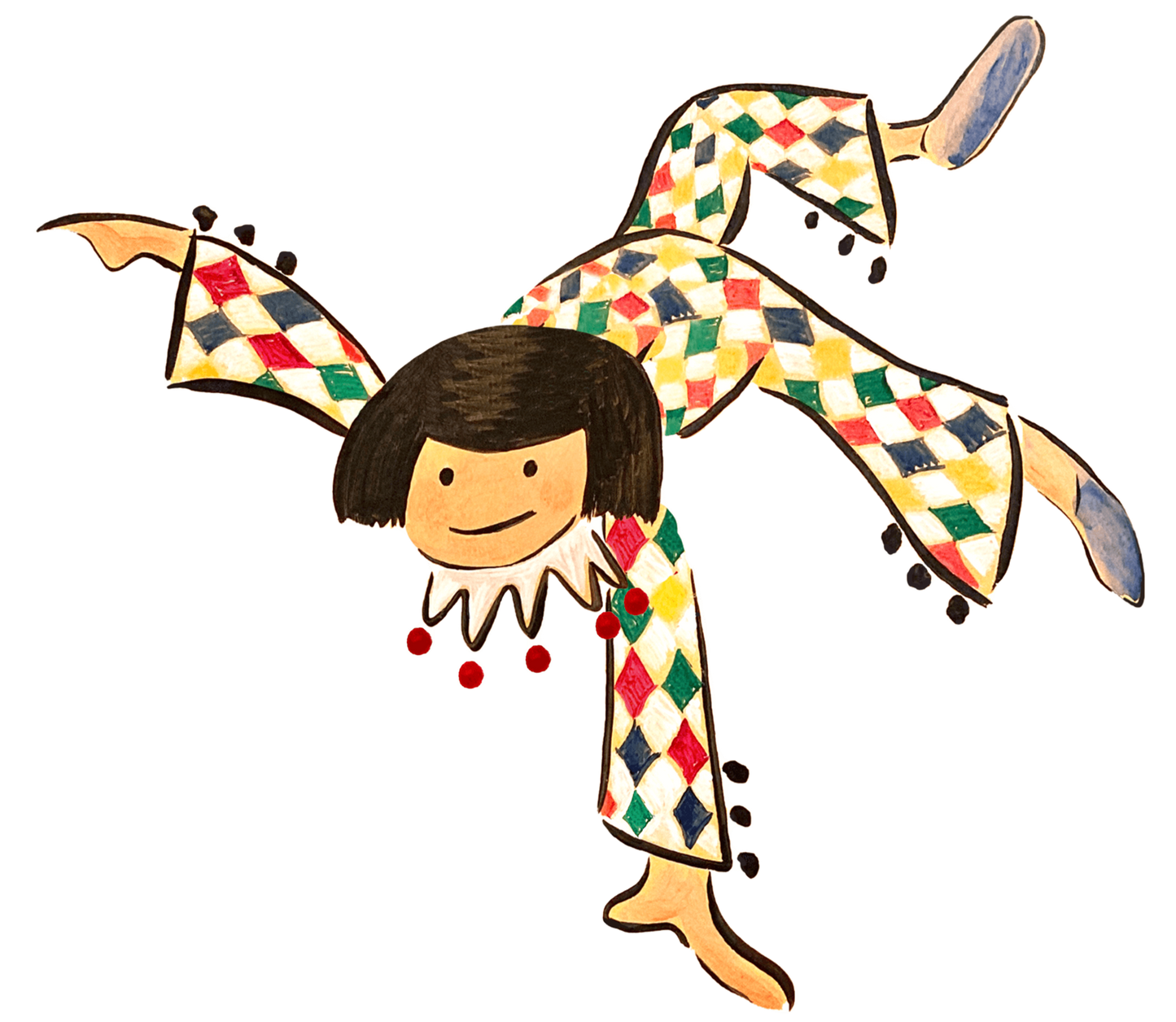 colourful illustration of the pierrot clown